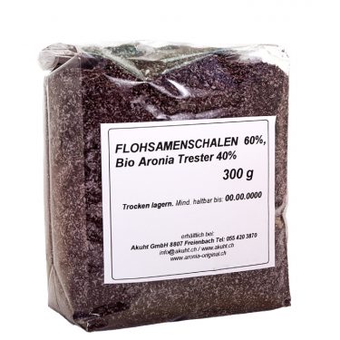 Flohsamenschalen mit Aroniapulver 300g Packung