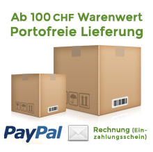 Ab 100 Franken zahlen Sie keine Versandkosten! Ab 100 Franken zahlen Sie keine Versandkosten!